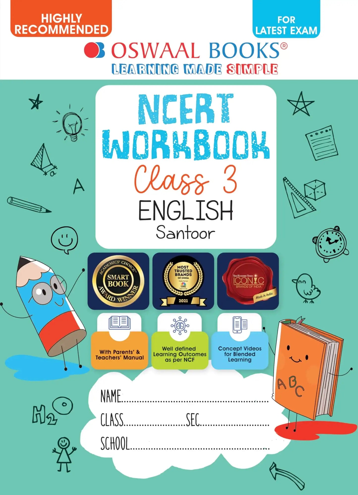 Oba Ncert English Santoor (B/W) W/Bk 3