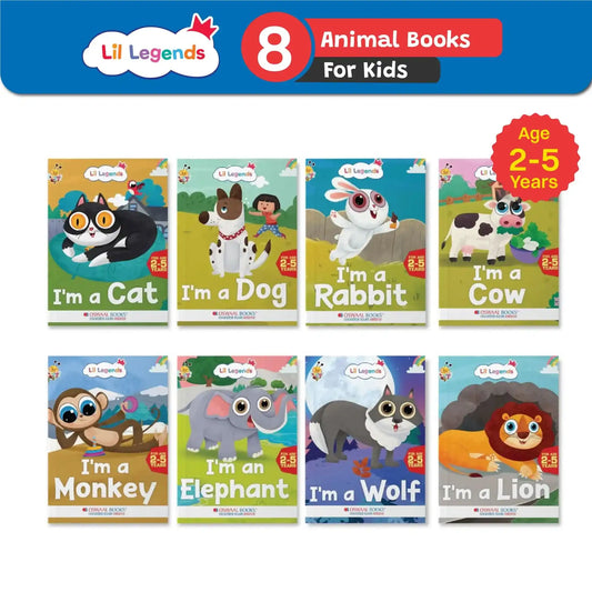 Oba Lil Legends Fascinating Pet & Wild Animals (Set Of 8 Books)