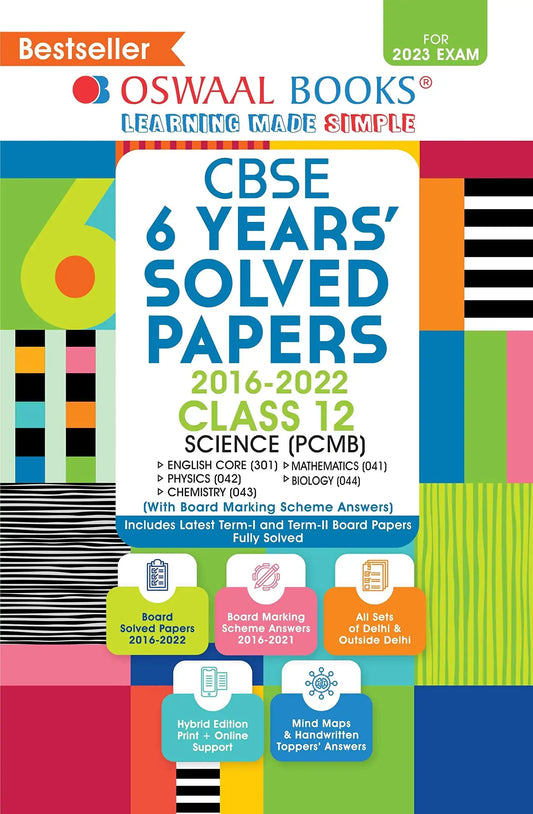 Oba 6 Yrs Solved Paper Science Bk 12 (Pcmb) (2023)