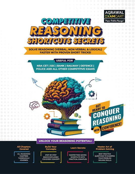 Examcart All Competitive Shortcut Secrets Reasoning Book 2026 | Verbal, Non-Verbal & Logical Reasoning Tricks | For SSC, Banking, NDA, Railway, Defence, Police & Other Govt Exams (English Medium)