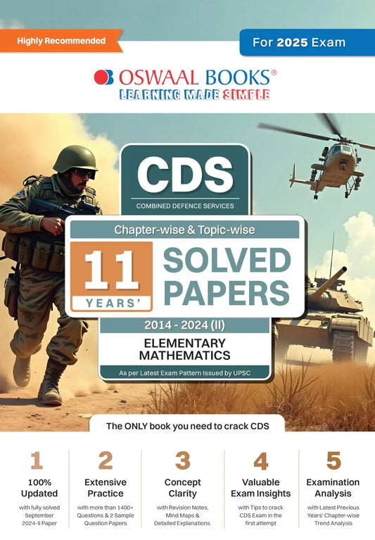 Oba Cds Defence Services 11 Yrs Solved Elementary Math (2025)