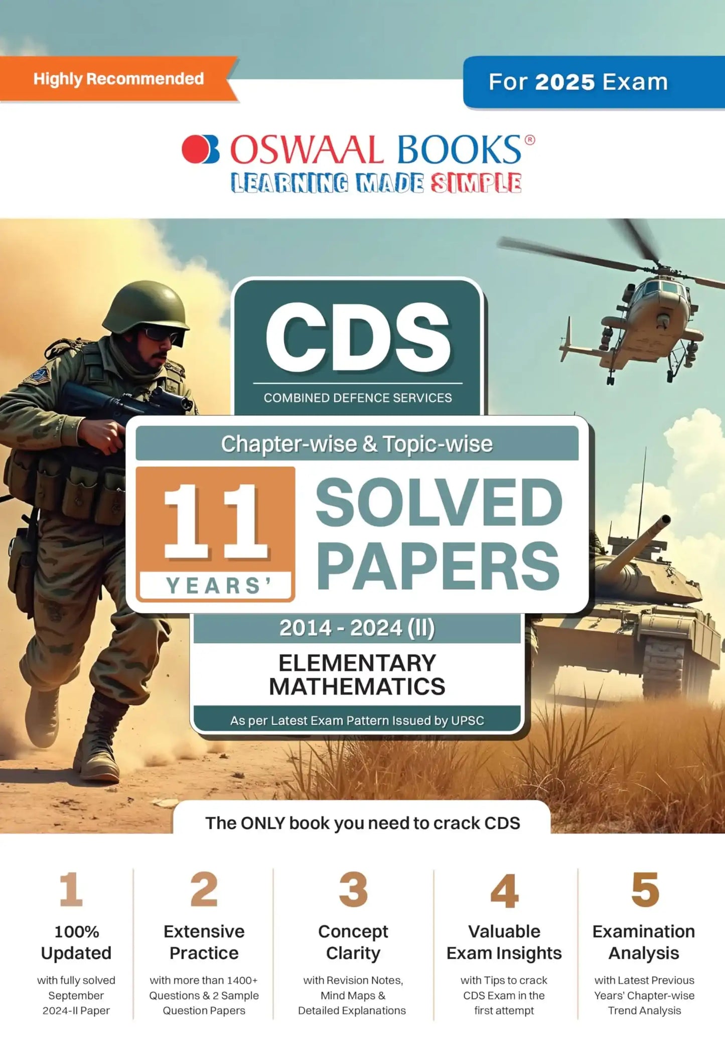 Oba Cds Defence Services 11 Yrs Solved Elementary Math (2025)