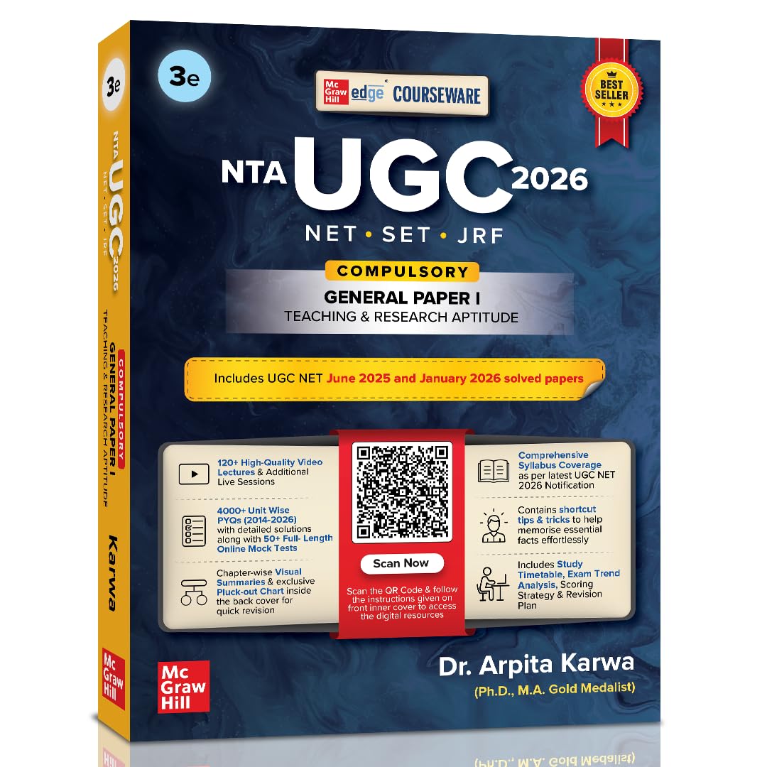 UGC NET Paper 1 2026 by Arpita Karwa, 3e | 120 Conceptual Videos | 4000+ Previous Years' Solved Papers (2015- Jan 2026) | 2000+ Practice Questions | 50 Full-length Mock Test Papers | Pluck-out Chart