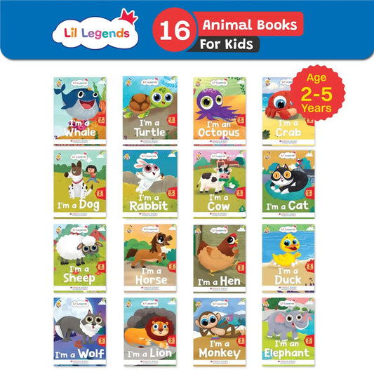 Oba Lil Legends Fascinating Sea, Pet, Wild & Farm Animals (Set Of 16 Books)