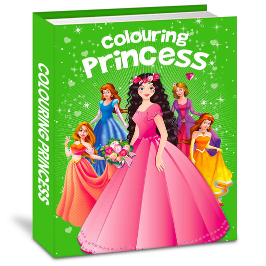 Hello Friend Books Princess Colouring Book: Jumbo Copy Colouring - Practice Drawing, Painting and Colouring with Reference for Kids (Book 1): Colouring Princess (Green)