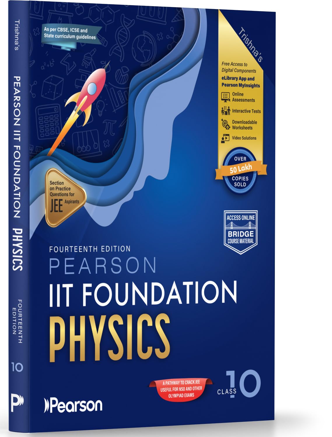 Pearson'26 IIT Foundation Physics Class 10|For JEE, NTSE & Olympiad Exams|JEE Practice Questions|Free 9 Online Assessments, 43 Video Solutions & 9 Tests in Pearson MyInsights & elibrary|14th edition