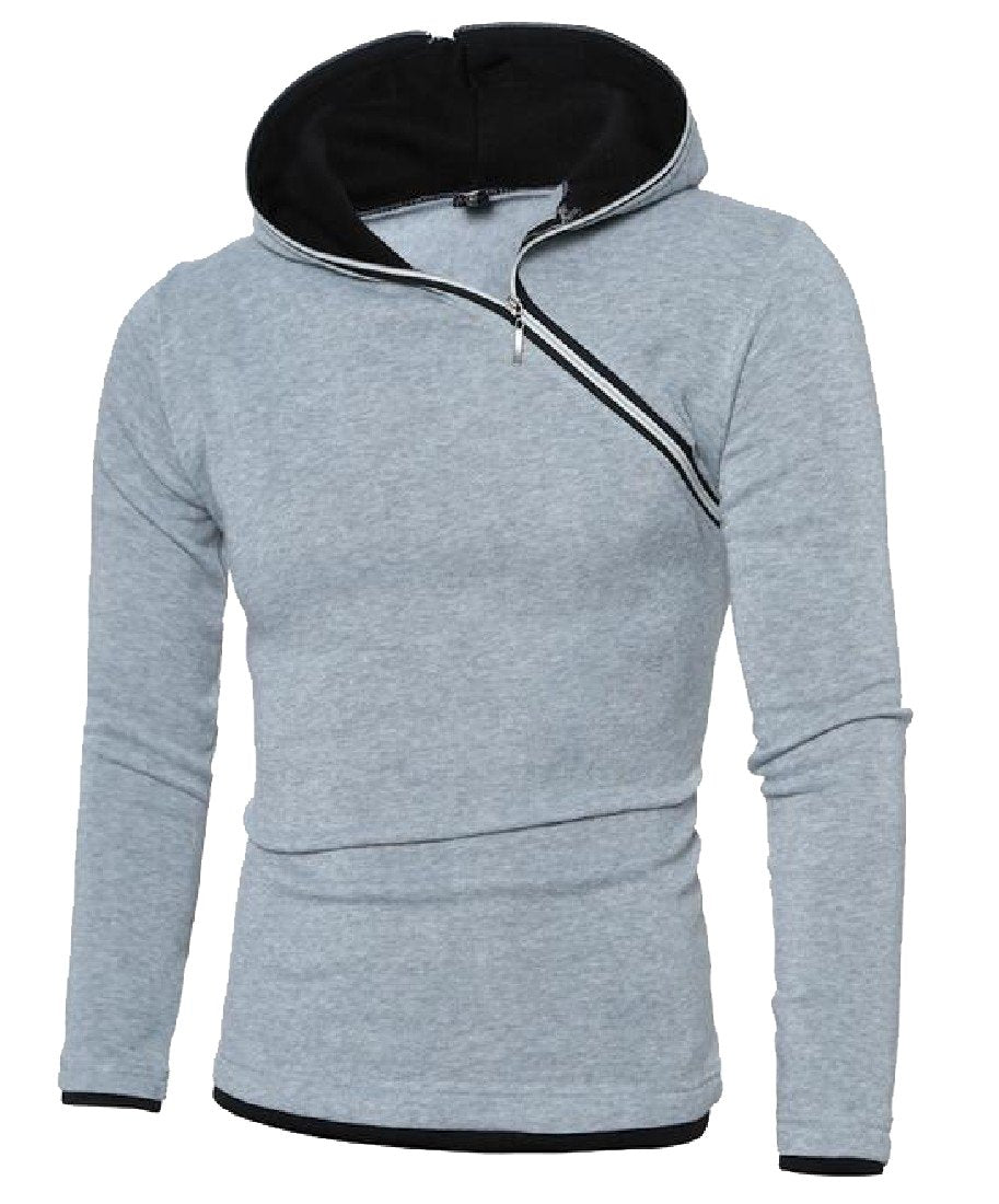VividYouMen Men's Basic Modern Zipper Hoodie Jacket Sweatshirt S US Small=China Medium Black