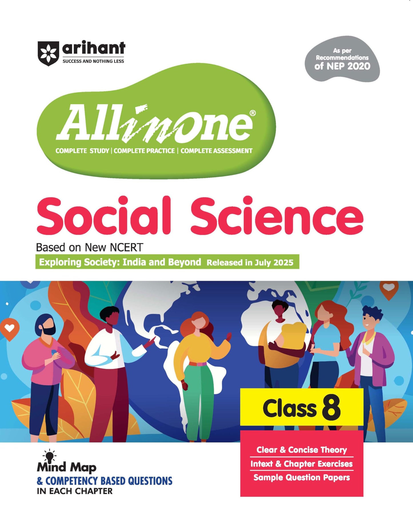 Arihant All in One Social Science Class 8 Book 2025 26 Based on New NC