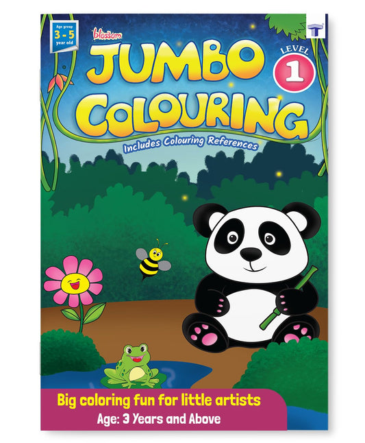Blossom Jumbo Creative Colouring Book for Kids 3 to 5 Years Old | Drawing, Coloring, Painting and Art Book for Children | A3 Size Color Book | Level 1