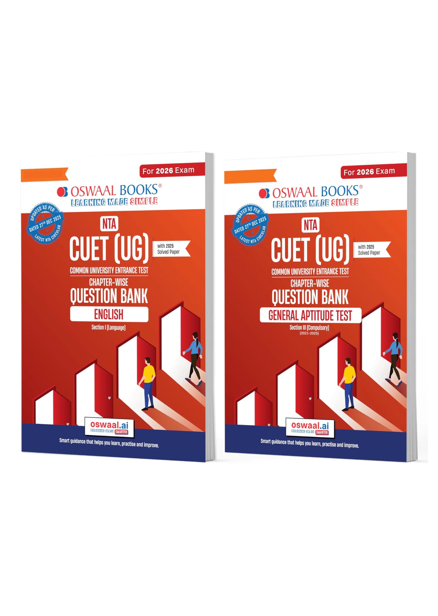 Oswaal NTA CUET (UG) Question Banks | Chapterwise & Topicwise | English & General Aptitude Test | Set of 2 Books | Entrance Exam Preparation Books 2026