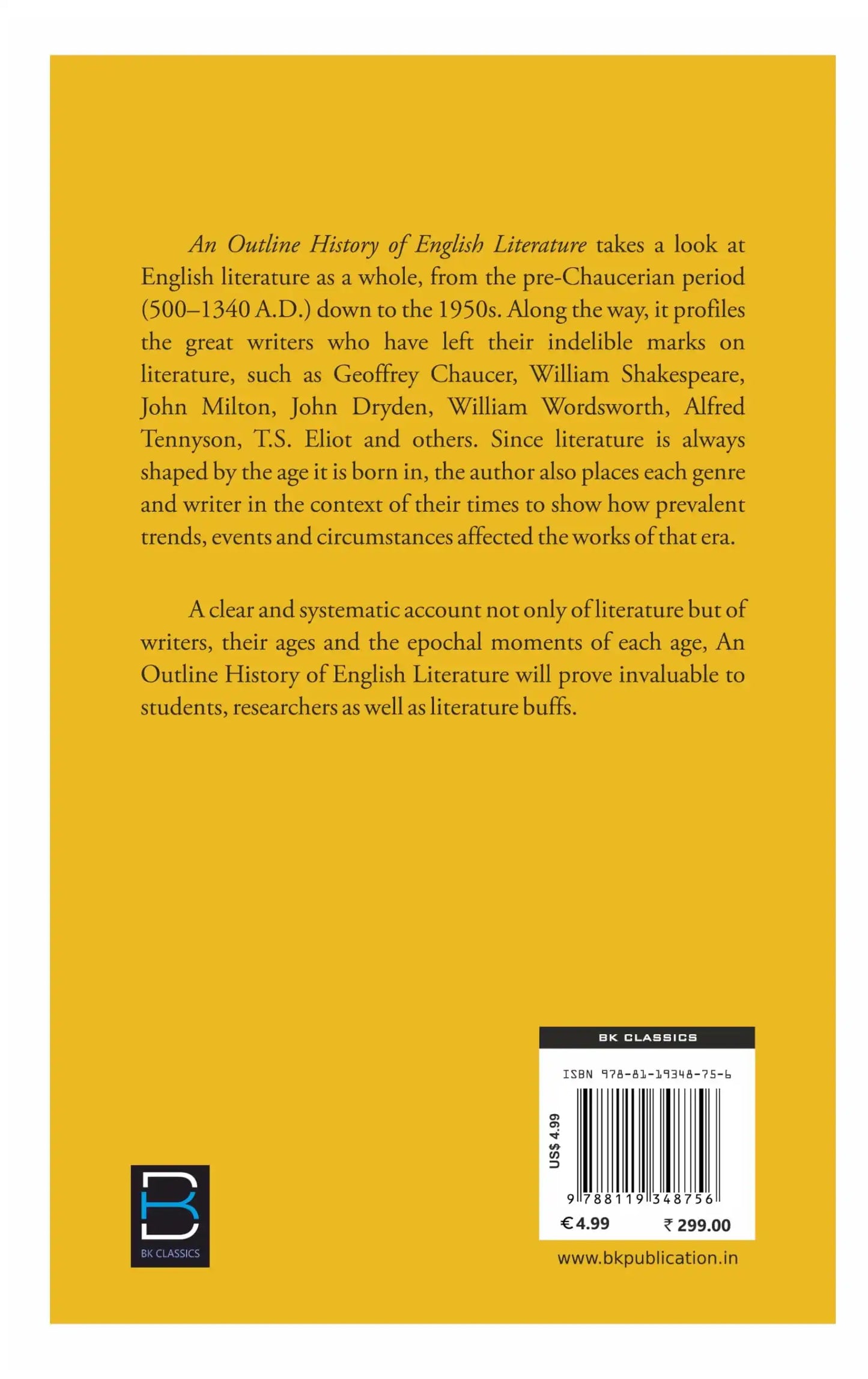 An Outline History Of English Literature