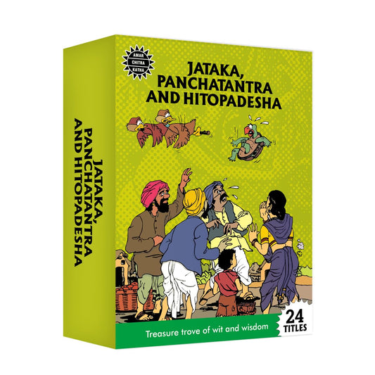 Jataka, Panchatantra, Hitopadesha Collection: 24 Book Set | Indian History, Folktales & Humor | Cultural Stories for Kids & Adults | Illustrated Children's Comic Books | Amar Chitra Katha