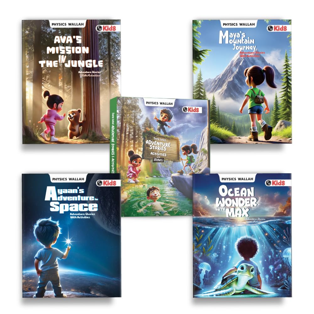 Set of 5 Adventure Story Books for Kids Ages 2-5 Years, Theme-Based St