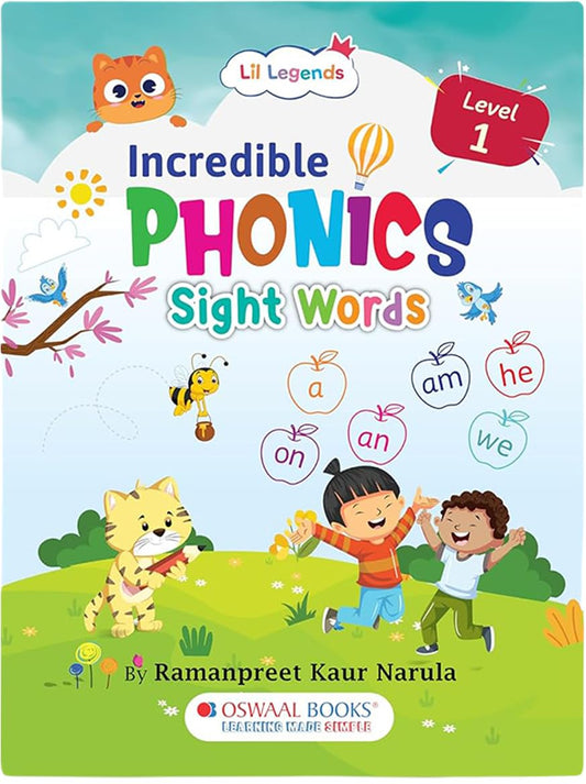 Incredible Phonics Level 1 | Sight Words Practice Book for Kids Age 4–6 | Early Reading & Vocabulary Skills | by Lil Legends