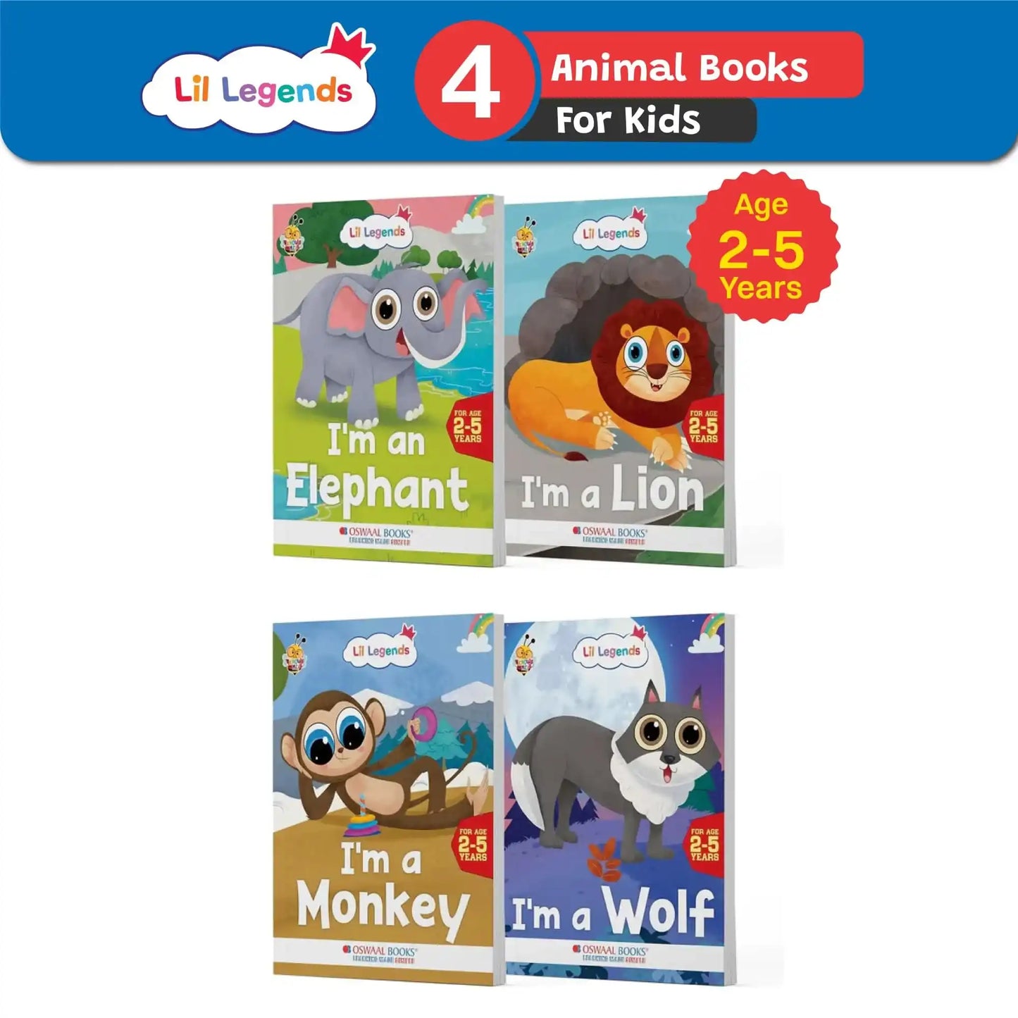 Oba Lil Legends Fascinating Wild Animals (Set Of 4 Books)
