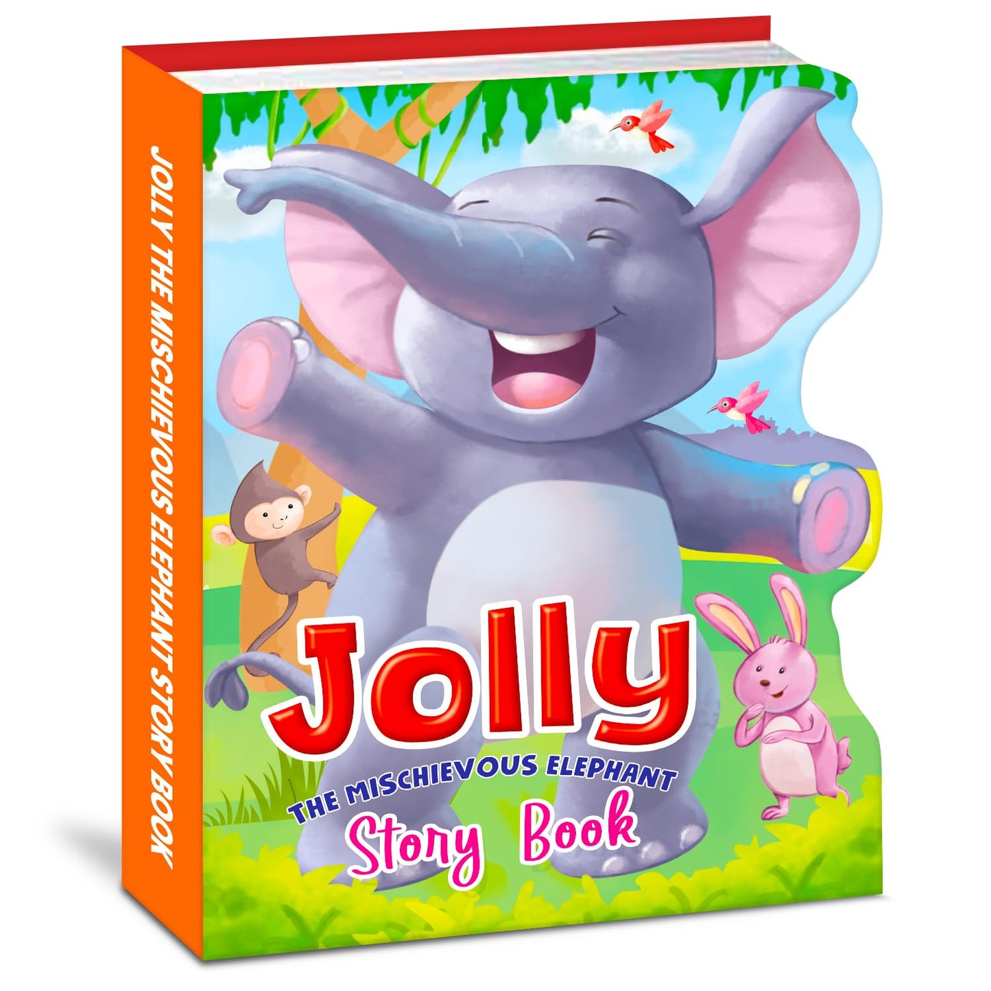 Hello Friend Books My Shaped Story Book: Jolly The Mischievous Elephant - Shaped Story Board Book for Kids