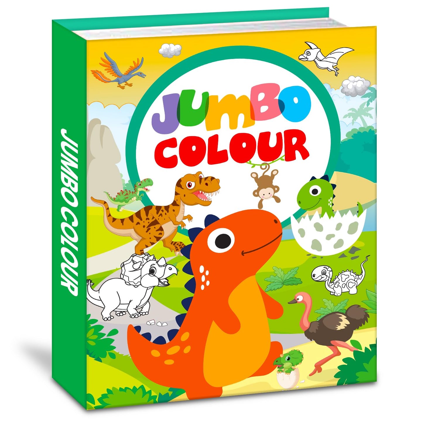 Hello Friend Books Incredible Dinosaur Colouring Book: Jumbo Copy Colouring - Practice Drawing, Painting and Colouring with Reference for Kids: Jumbo Color (Dinosaurs)