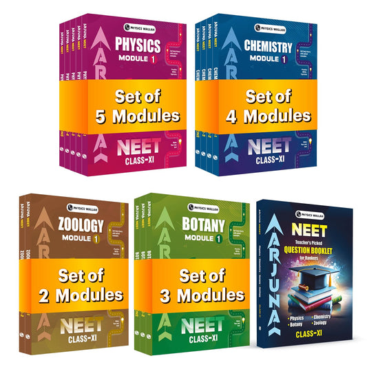 PW Arjuna For NEET Class 11 Physics, Chemistry, Botany & Zoology Modules and Questions Booklet with Solutions Combo Set of 16 Books (2026 Edition)
