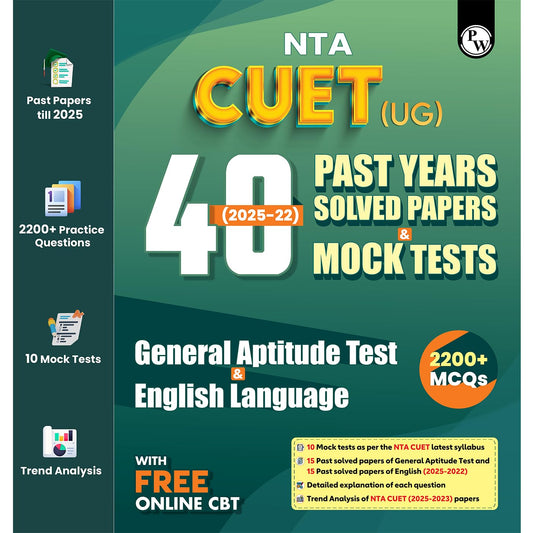 PW CUET (UG) General Test & English Combined 30 Past Year Papers (2025