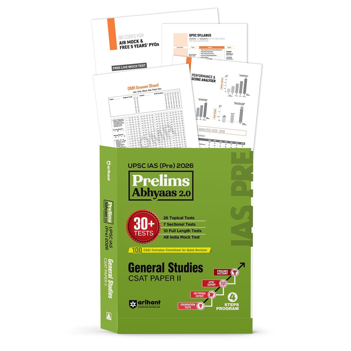 Arihant UPSC IAS Prelims 2026 – General Studies CSAT Paper 2 | Prelims Abhyaas 2.0 | 30+ Tests (26 Topical Test + 7 Sectional + 10 Full-Length) | 100 ... for Quick Revision | English Medium