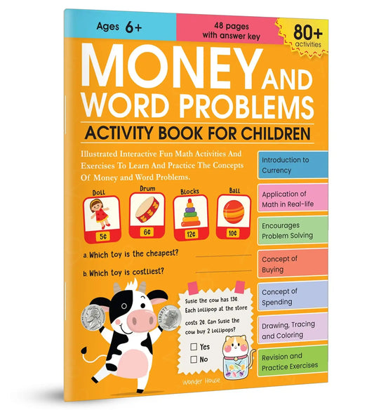 Money And Word Problems Activity Book For Children