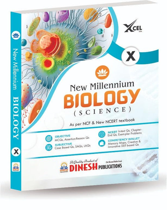 DINESH New Millennium Biology Class 10 (2026-27 Edition) | Complete NCERT Solutions + Exemplar | MCQs, Assertion-Reason, Case Based Questions | Competency Wallet & HOTS | CBSE Board Exam Guide