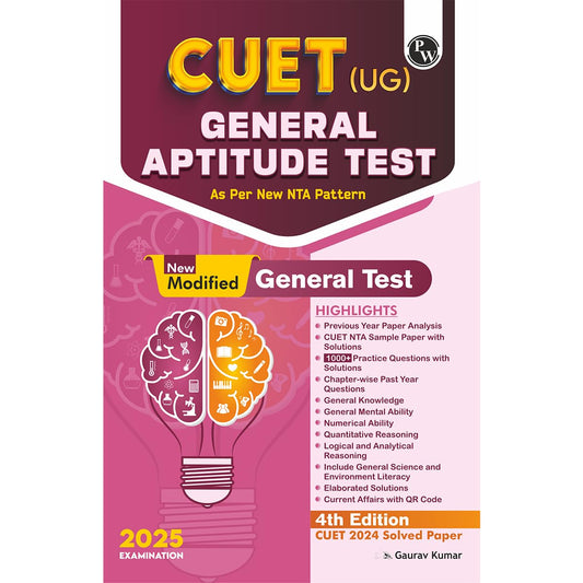 PW CUET (UG) General Aptitude Test 2025-26 Chapterwise & Topicwise Question Bank with Past Year Questions and Mock Tests 4th Edition [Paperback] PW (PW)