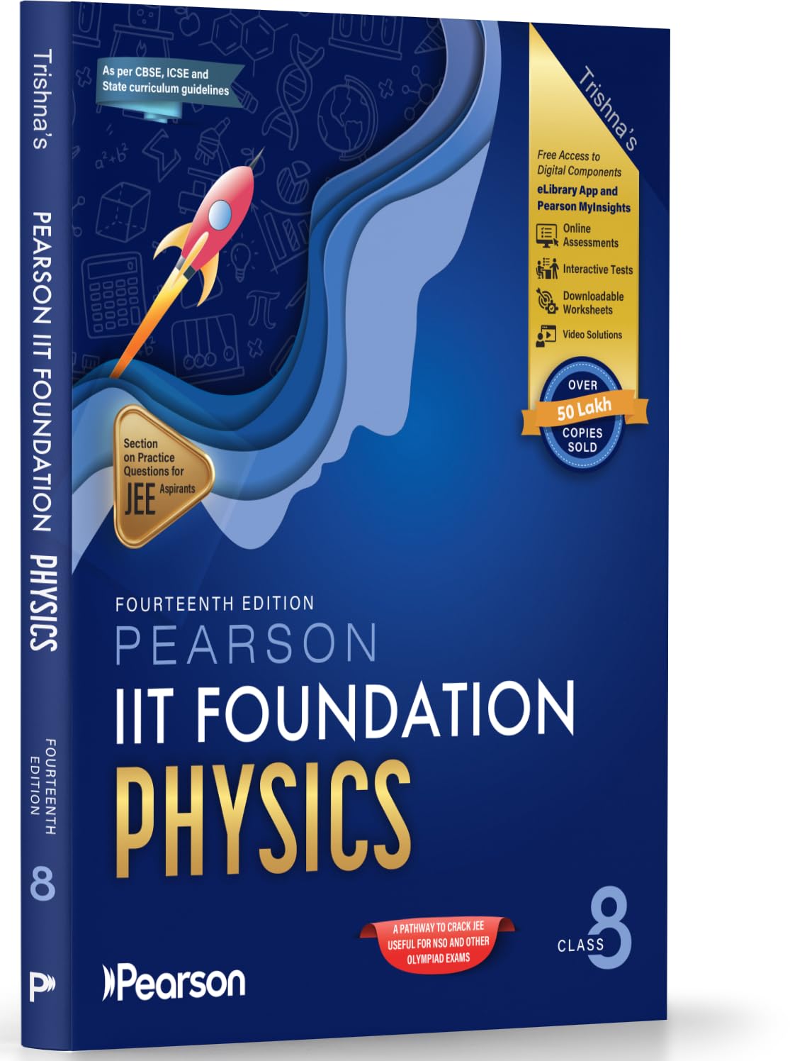 Pearson'26 IIT Foundation Class 8 Physics|For JEE, NTSE & Olympiad Exams|JEE Practice Questions|Free 11 Online Assessments,55 Video Solutions & 11Tests via Pearson MyInsights & elibrary|14th edition