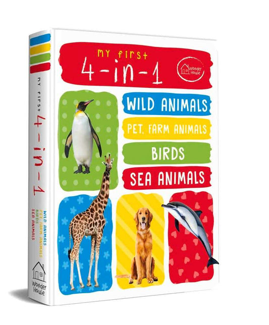 My First 4 In 1 One Wild Animals, Pet And Farm Animals, Birds, Sea Animals: Padded Board Books