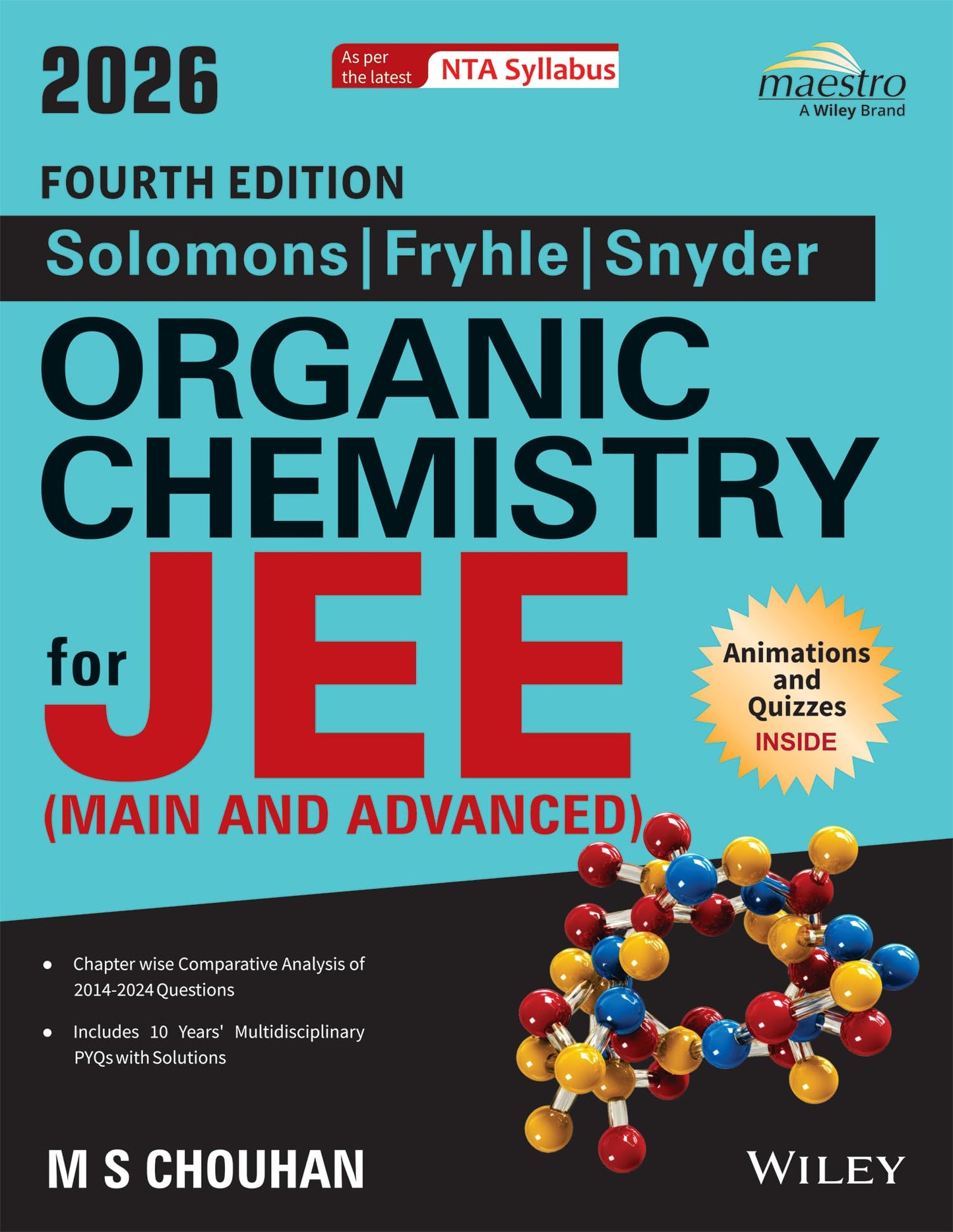 Wiley's Solomons, Fryhle & Snyder Organic Chemistry for JEE (Main & Advanced), 4ed, 2026