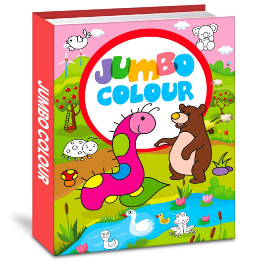 Hello Friend Books Wild Animals Colouring Book: Jumbo Copy Colouring - Practice Drawing, Painting and Colouring with Reference for Kids: Jumbo Color (Wild Animals)