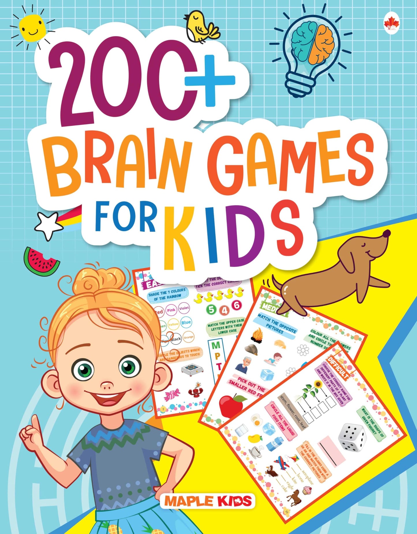 Brain Boosting Activity Book for Kids - 200+ Activities for Age 3+ - Kids Activity Book - Early Learning - Activities for Children: Maths, English, Mazes, Spot the Differences, Word Search