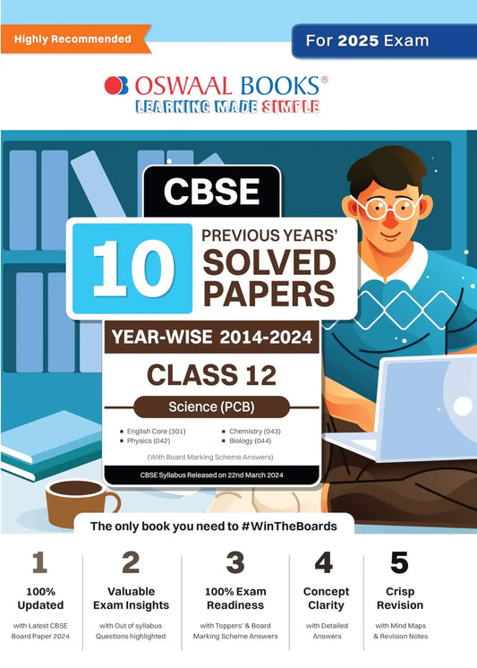 Oba Cbse 10 Yrs Solved Science 12 (Pcb) 2025