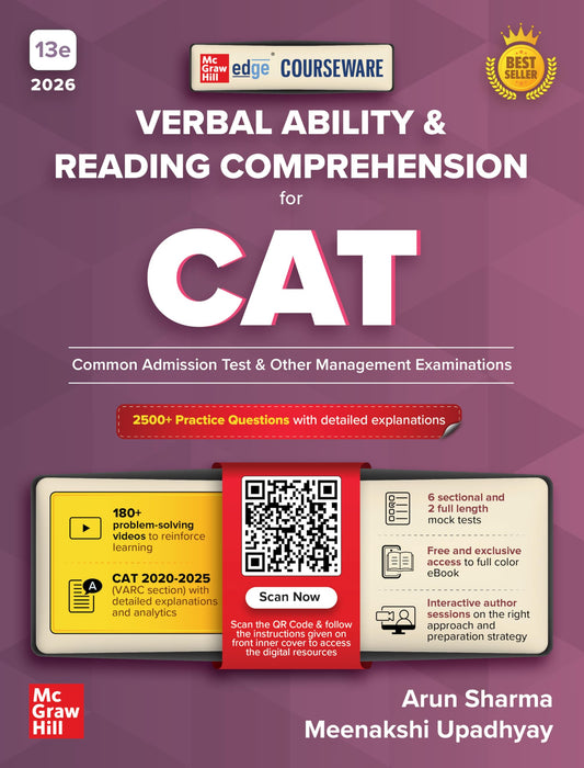 Courseware on Verbal Ability & Reading Comprehension, 13e for CAT 2026 by Arun Sharma | 2500+ Solved Practice Questions | 170+ Problem-solving Author Videos | Solved PYQs (2020-25) | 6 Sectional Tests
