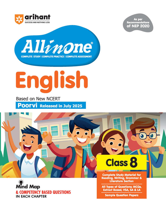 Arihant All in One English Class 8 Book 2025 NCERT Textbook Based Poor
