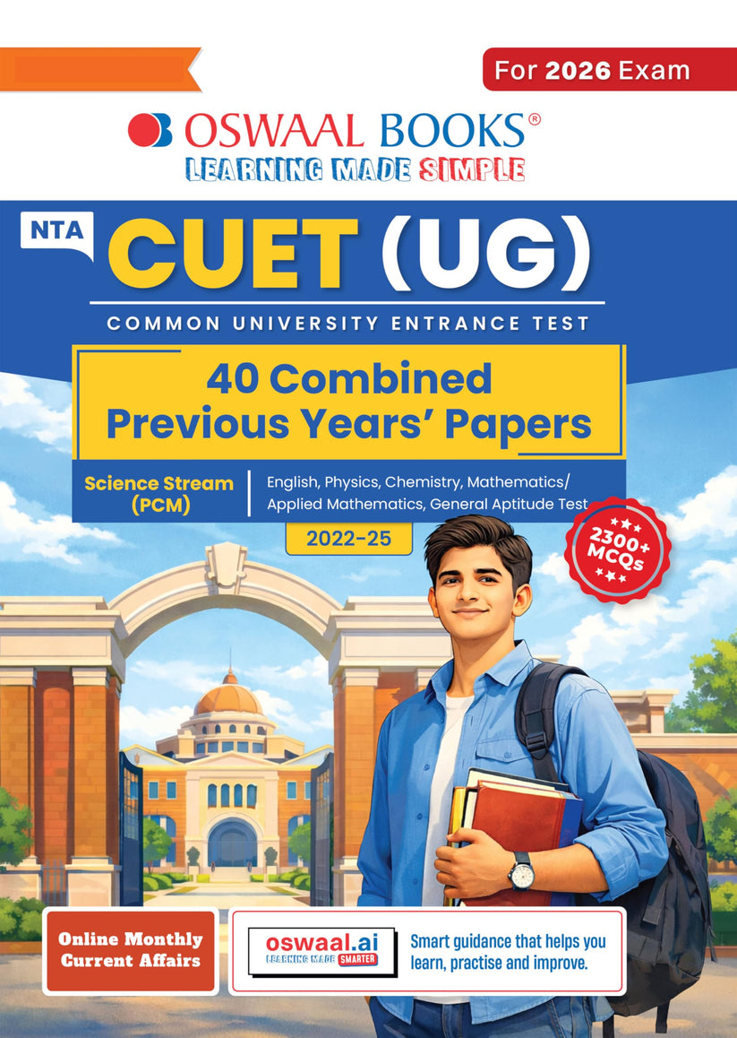 Oswaal NTA CUET (UG) 40 Combined Previous Years’ Solved Papers (2022-2