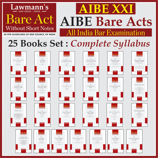 AIBE Bare Acts without Notes | 25 Books Set Combo | Full Syllabus with 50+ Acts including New Criminal Laws BNSS, BNS, BSA | As per Bar Council of India Guidelines | Edition 2026