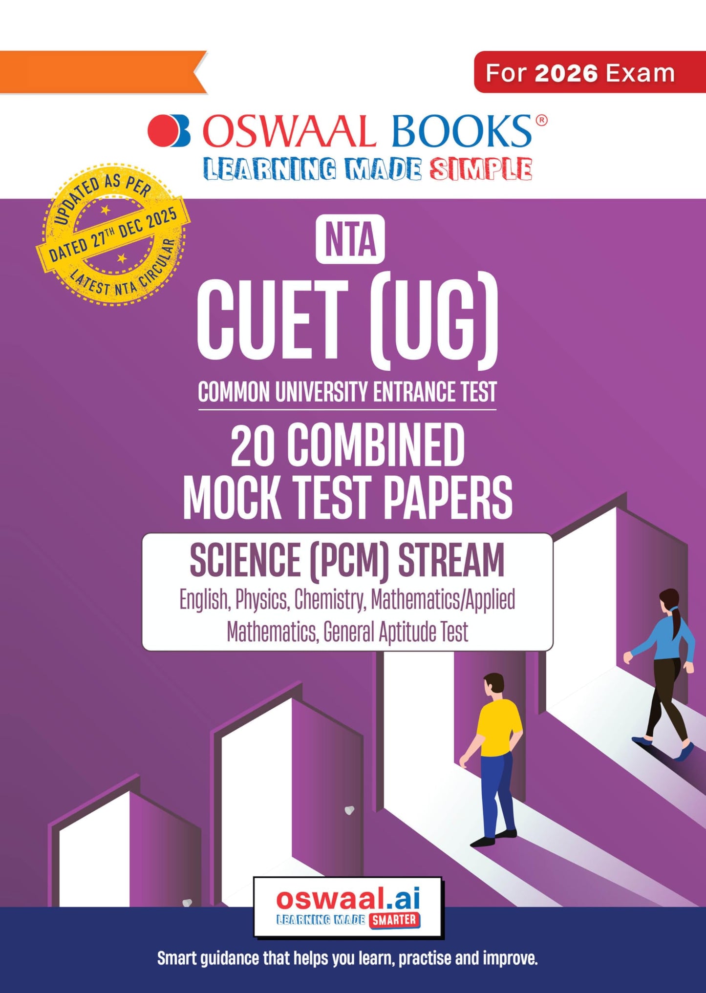 Oswaal NTA CUET (UG) 20 Combined Mock Test Papers | Science PCM Stream (Eng, Physics, Chemistry, Maths, General Aptitude Test) For 2026 Exam ? With New Syllabus & Pattern Released on 27 December 2025