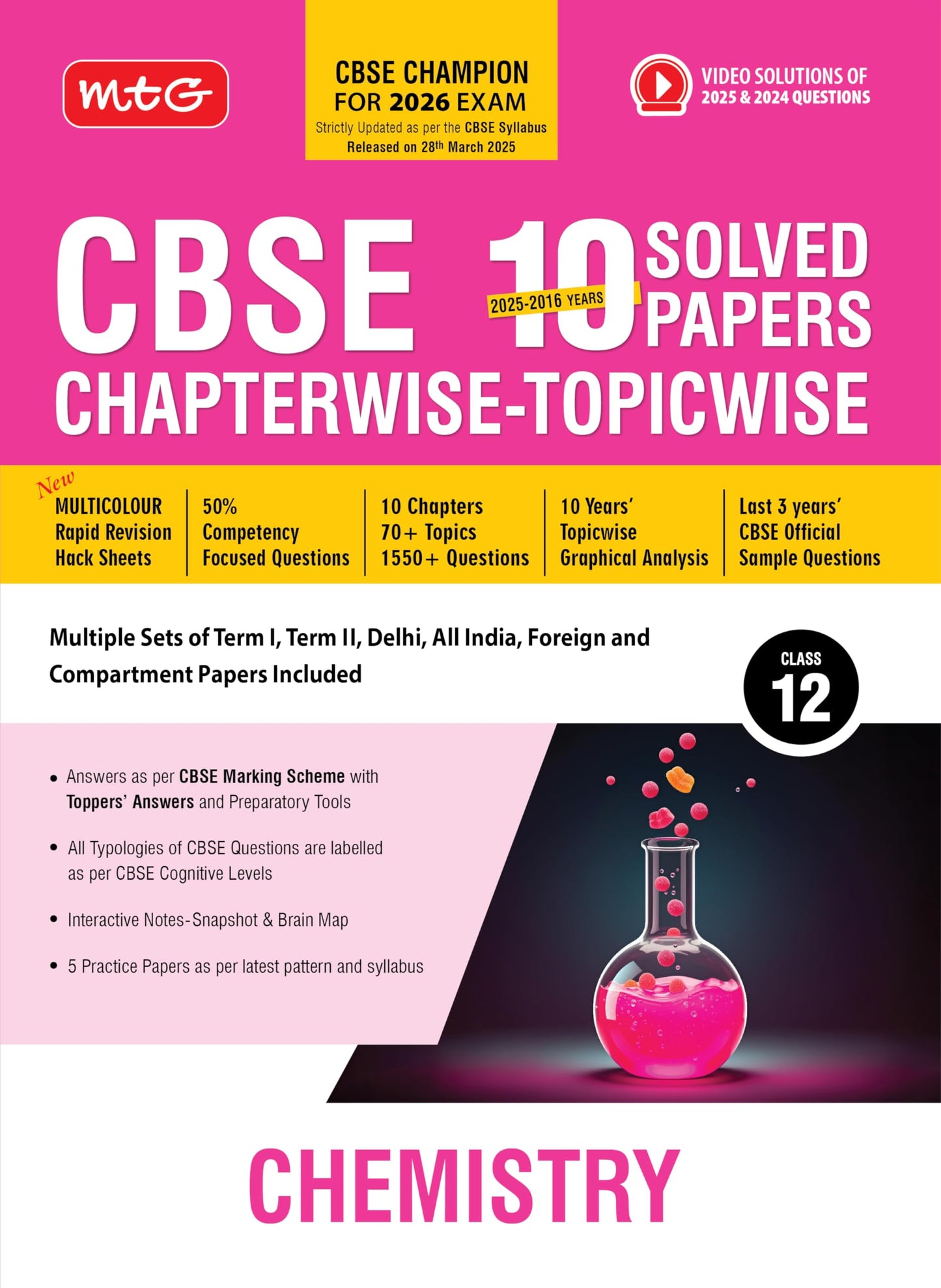 Mtg Cbse 10 Years (2025-2016) Chapterwise Topicwise Solved Papers Clas