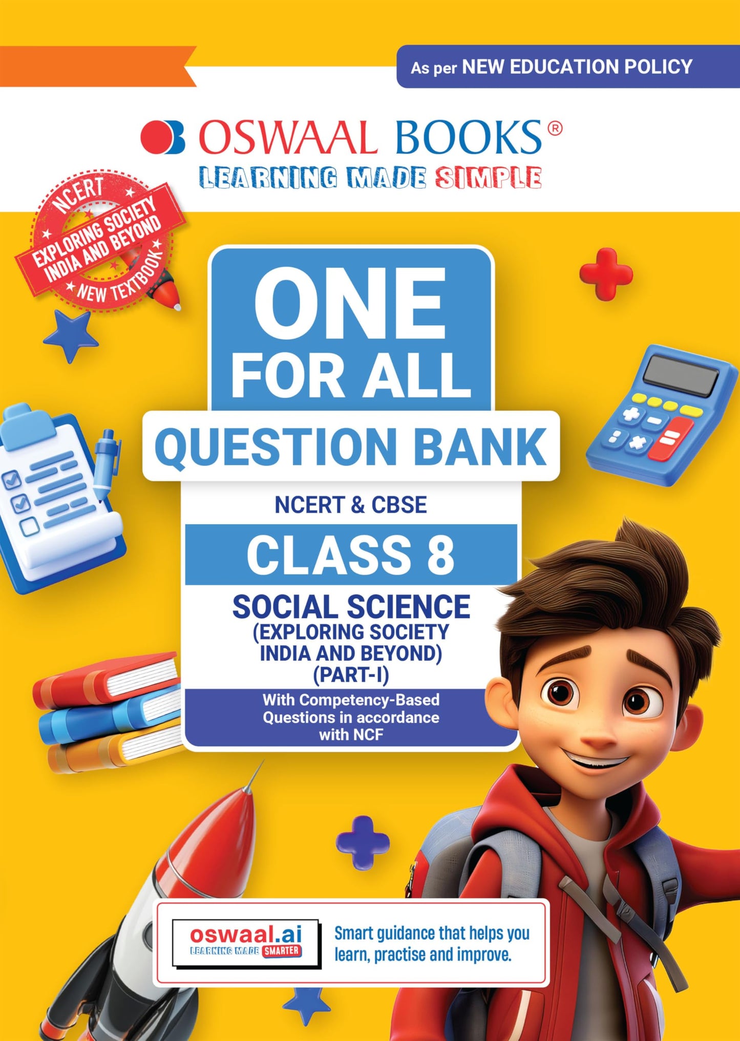 Oswaal CBSE Class-8 One for All Social Science (Exploring Society: India and Beyond) For 2026-27 Exam | As Per Latest NCERT & CBSE Syllabus | ... Theory, Maps & Competency Based Questions
