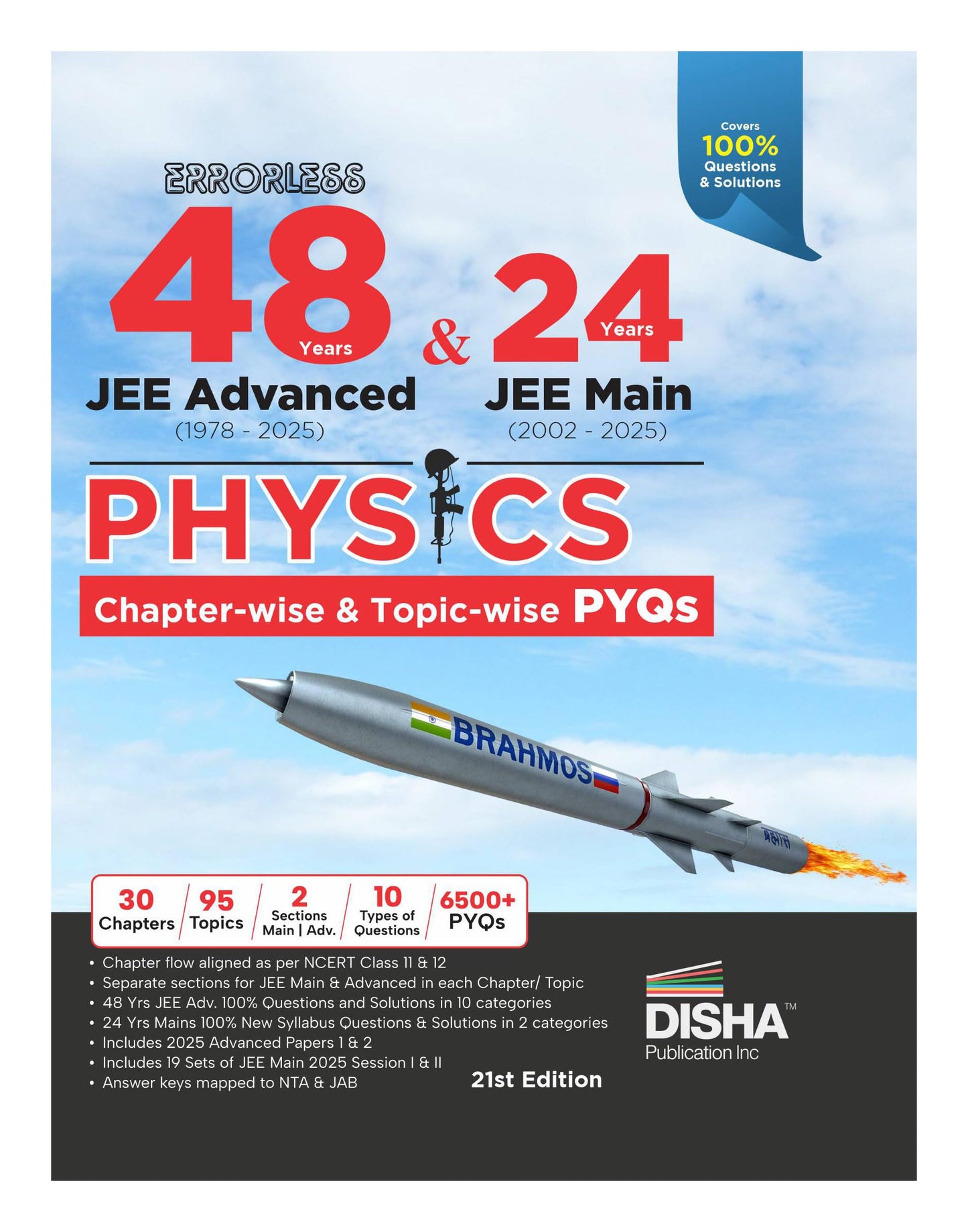 Disha Errorless 48 Years JEE Advanced (1978 - 2025) & 24 Year JEE Main (2002 - 2025) PHYSICS Chapter-wise & Topic-wise PYQs Book 21st Edition | Solved Papers Question Bank in NCERT Flow for JEE 2026