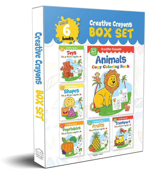 Colouring Books Super Boxset: Pack of 6 Crayon Copy Colour Books for K