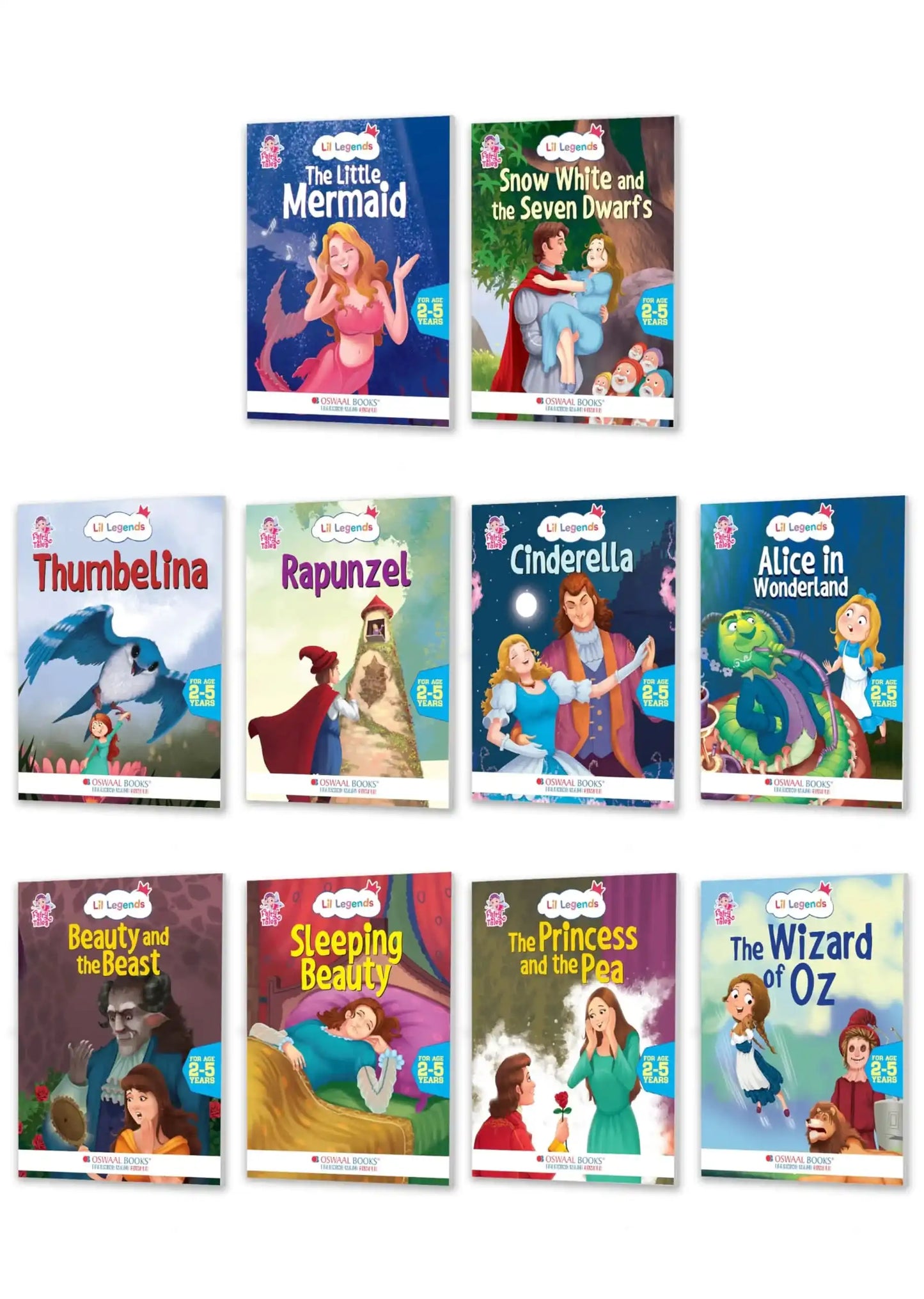 Oba Lil Legends Fairy Tales Bed Time Bk'S For 2-5 Y/O ( Lil Mermaid, Rapunzel & More (Set Of 10)
