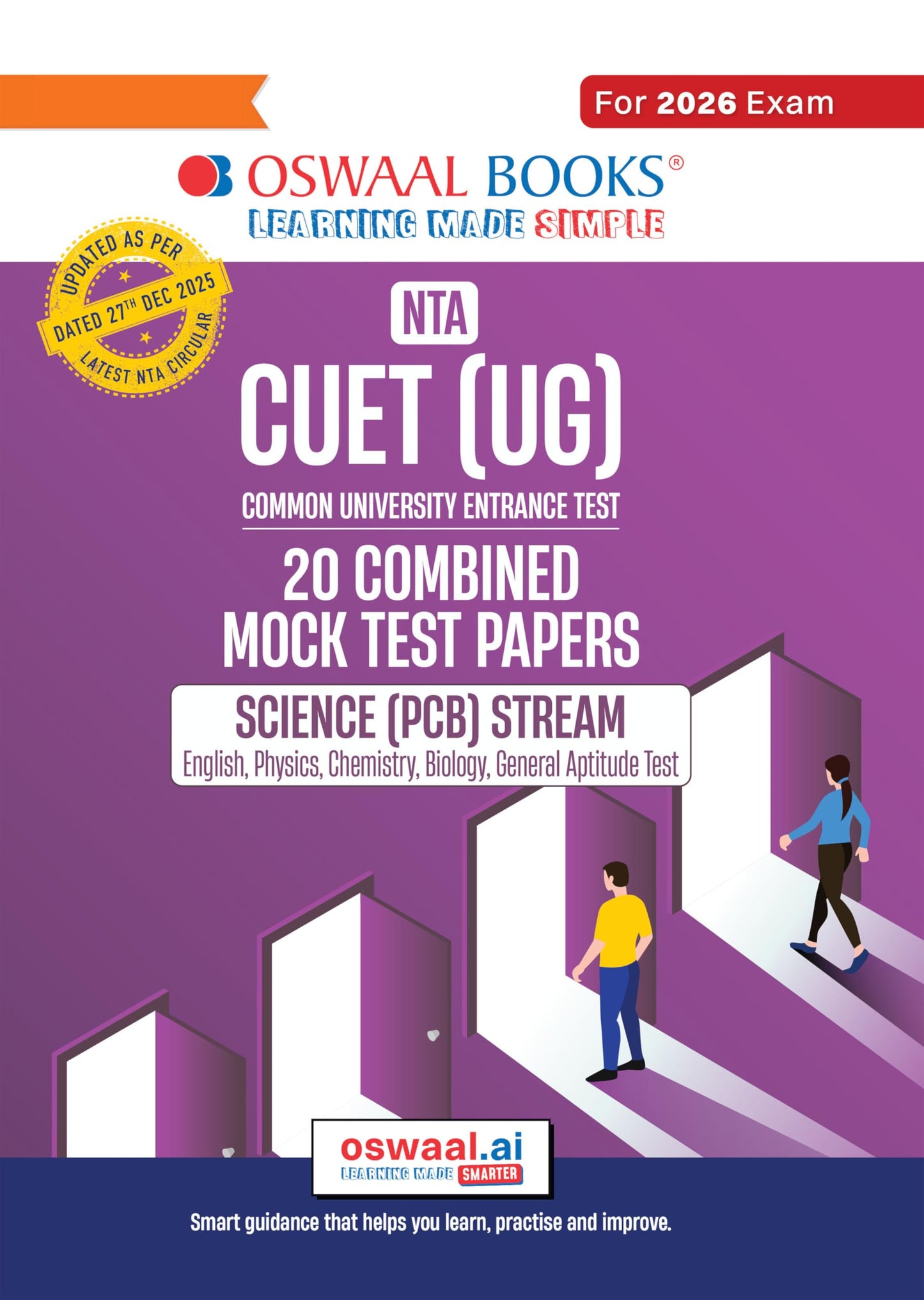 Oswaal NTA CUET (UG) 20 Combined Mock Test Papers | Science PCB (English, Physics, Chemistry, Biology, General Aptitude Test) For 2026 Exam ? With New Syllabus & Pattern Released on 27 December 2025