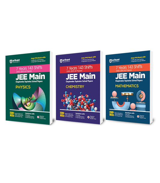 Arihant JEE Main 7 Year Chapterwise Topicwise Solved Papers For Physics, Chemistry and Maths With 2500+ MCQs | All 143 Shifts Covered |100% NTA Answer Key Verified For Exam 2025-26