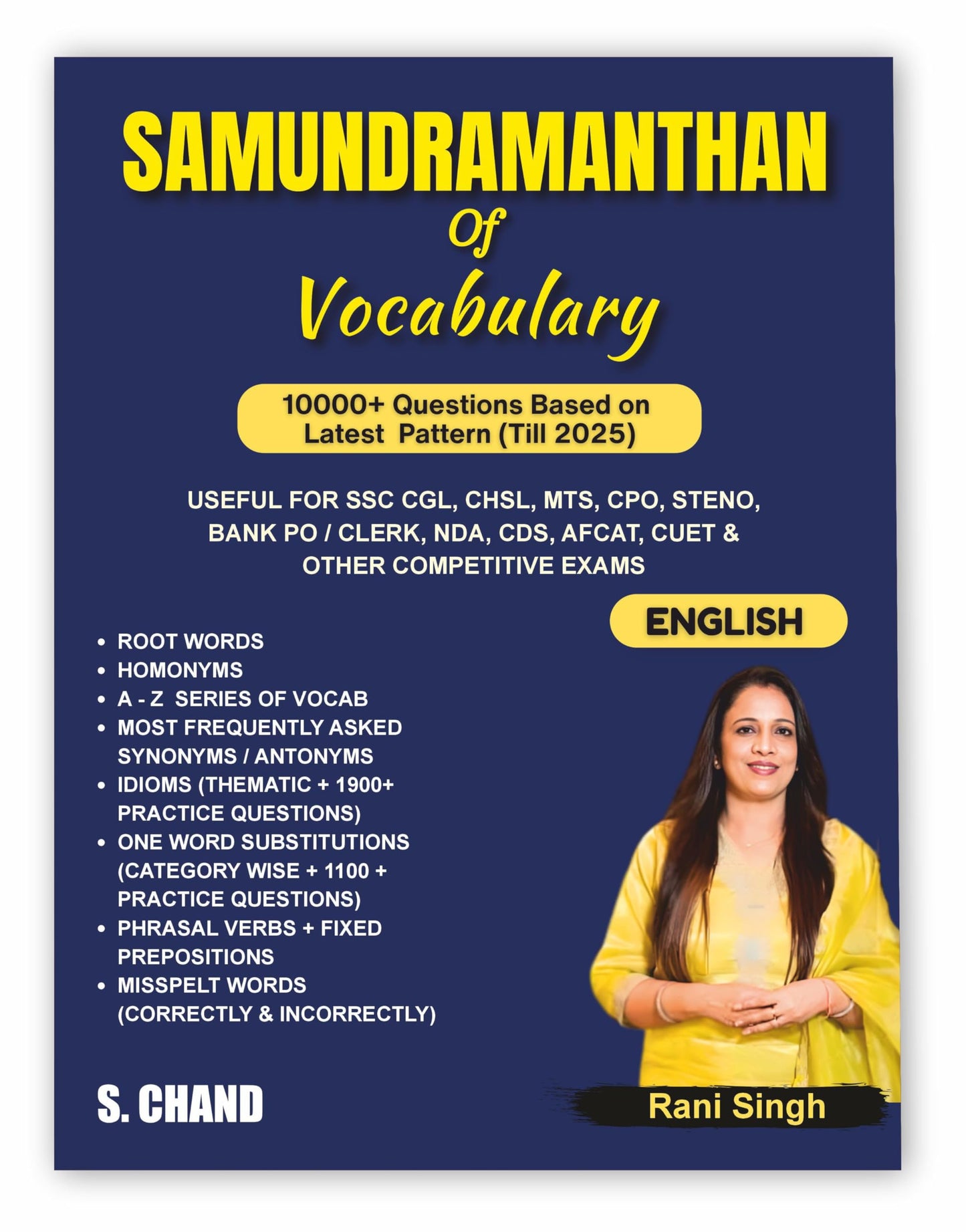 Samundramanthan of Vocabulary (Vocab) Book 2025 - 2026 for All Competitive Exams SSC CGL CHSL MTS CPO STENO, Banking Exam, Bank PO/ Clerk, NDA, CDS, ... Beginners & Advanced Learner) - S Chand Books