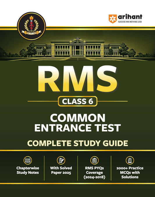 Arihnat RMS Class 6 Common Entrance Guide Book | Complete Study Guide for Rashtriya Military School Entrance Exam | Chapterwise Notes & Solved Paper ... Practice MCQs with Solutions | English Medium