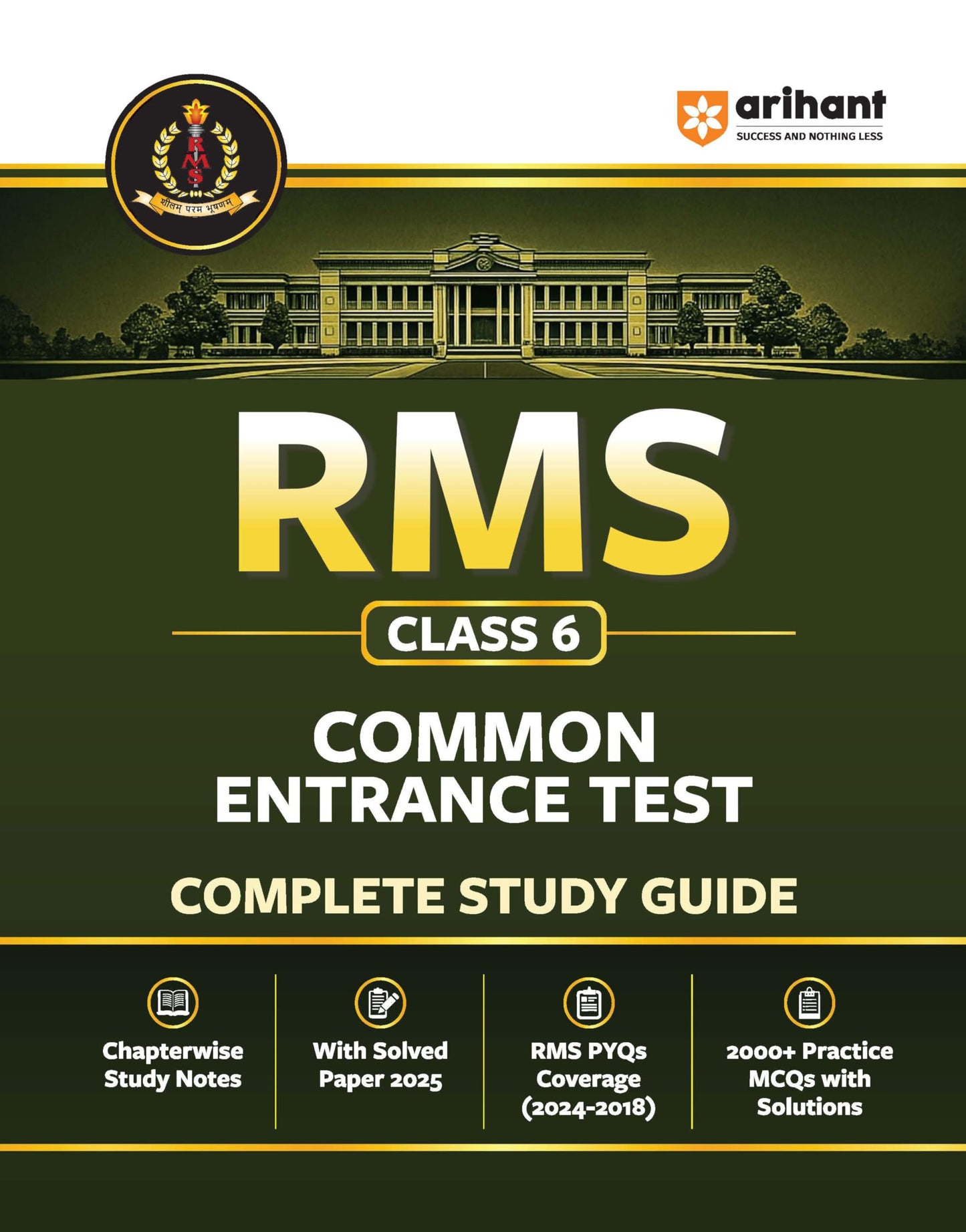 Arihnat RMS Class 6 Common Entrance Guide Book | Complete Study Guide for Rashtriya Military School Entrance Exam | Chapterwise Notes & Solved Paper ... Practice MCQs with Solutions | English Medium