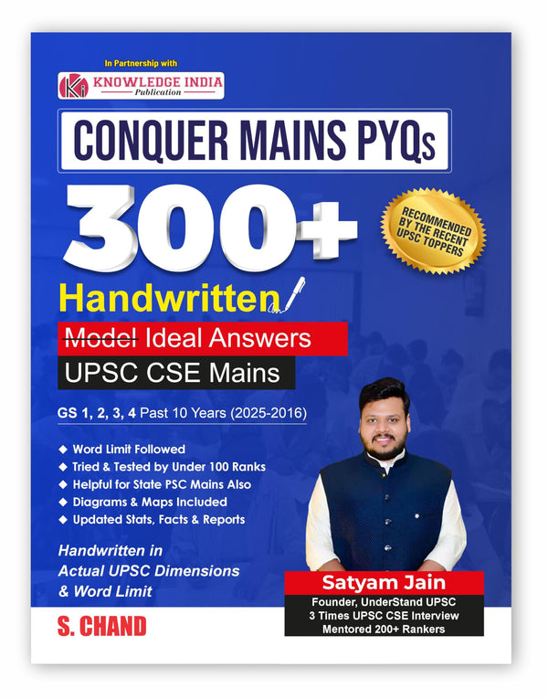 UPSC Conquer Mains PYQs 300+ Handwritten Notes Model Answers Book for
