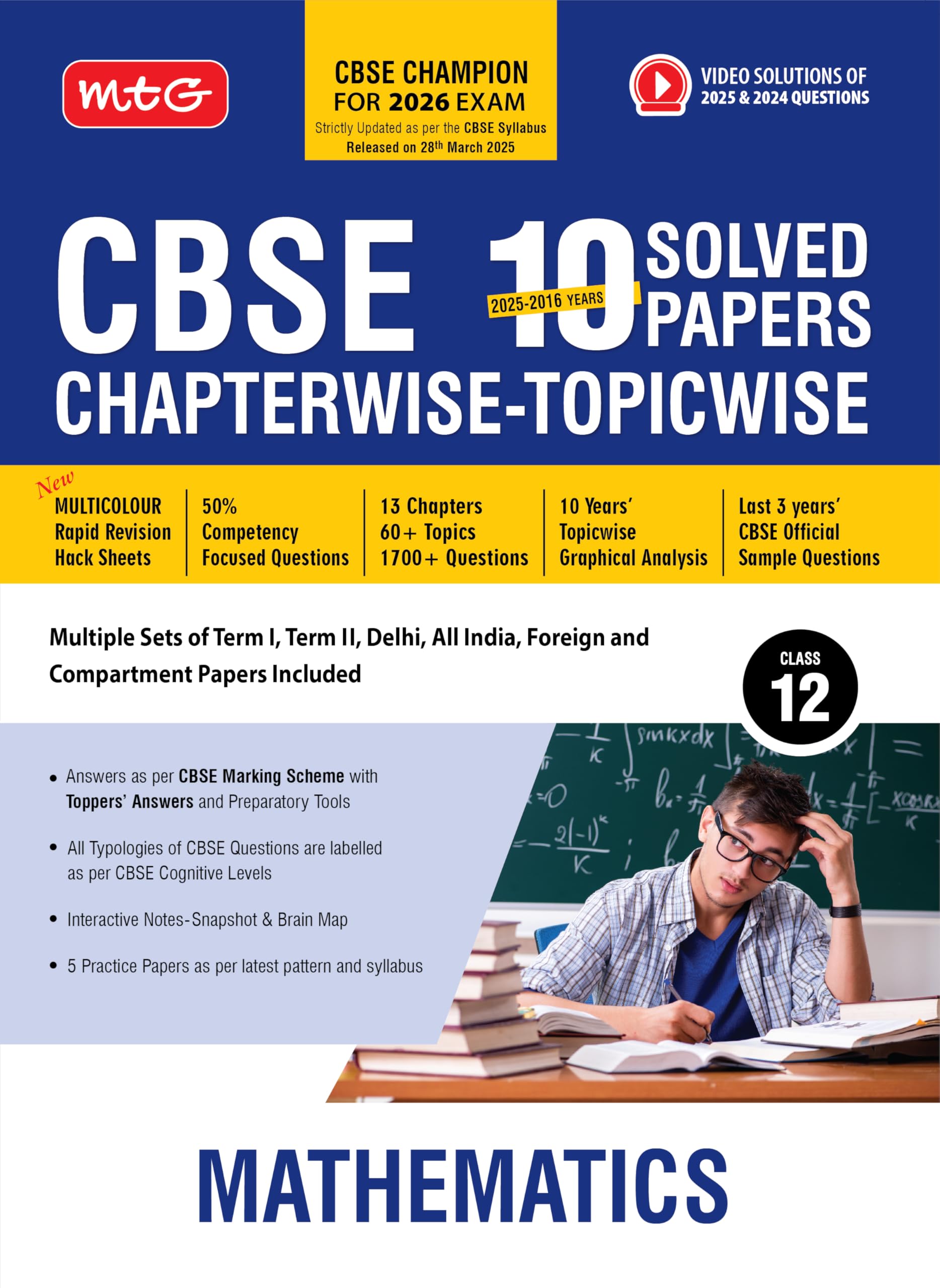 MTG CBSE 10 Years (2025-2016) Chapterwise Topicwise Solved Papers Clas